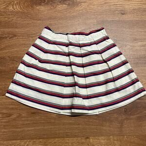 Janie & Jack Pleated Red White Blue Striped Pull On Skirt Girls Size 3 Toddler